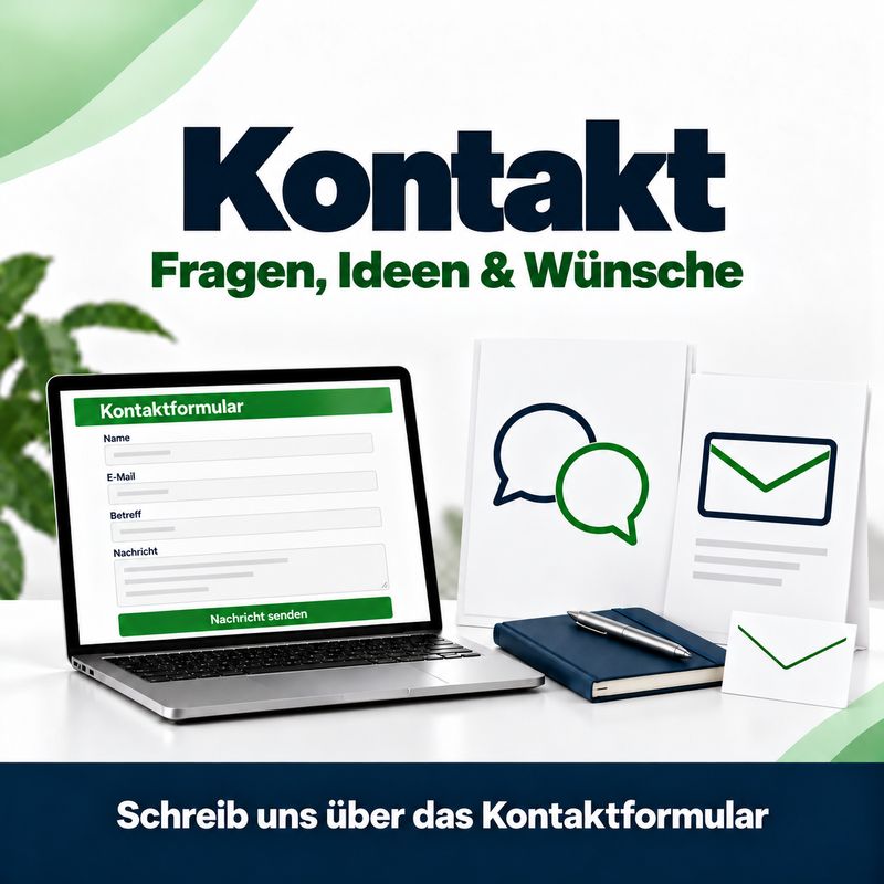 Kontakt – Fragen, Ideen und Wünsche – Schreib uns über das Kontaktformular