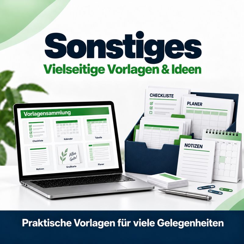 Sonstiges – Vielseitige Vorlagen & Ideen – Praktische Vorlagen für viele Gelegenheiten