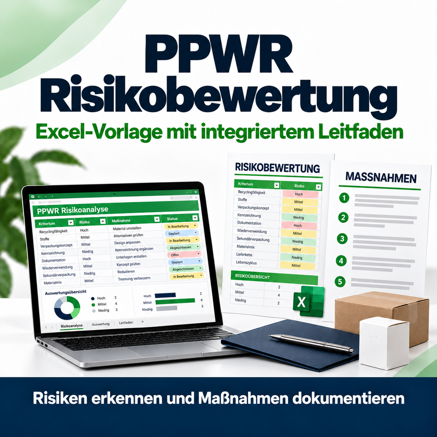PPWR Risikobewertung 2026 | Excel-Vorlage inkl. Anleitung zur Risikobewertung der Verpackung